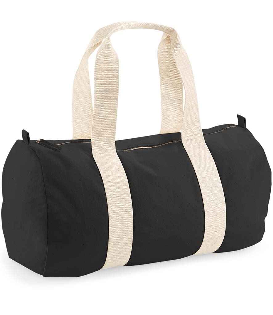 Westford Mill EarthAware Organic Barrel Bag in ONE Black by Westford Mill — Custom branded clothing by Print Press, featuring premium embroidery produced in our specialist print lab in the UK.