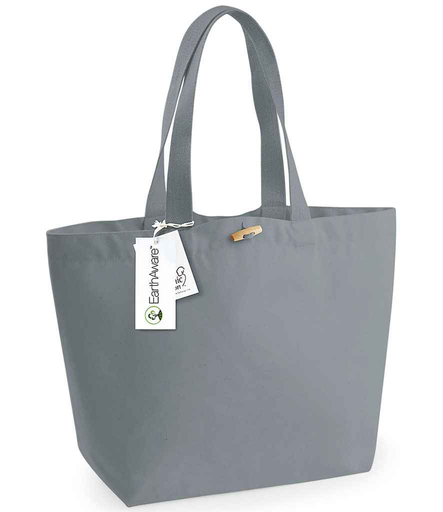 Westford Mill EarthAware Organic Marina Tote in ONE Pure Grey by Westford Mill — Custom branded clothing by Print Press, featuring premium embroidery produced in our specialist print lab in the UK.