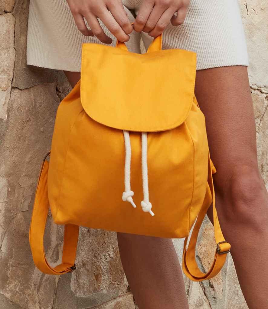 Westford Mill EarthAware Organic Mini Rucksack in ONE Amber by Westford Mill — Custom branded clothing by Print Press, featuring premium embroidery produced in our specialist print lab in the UK.