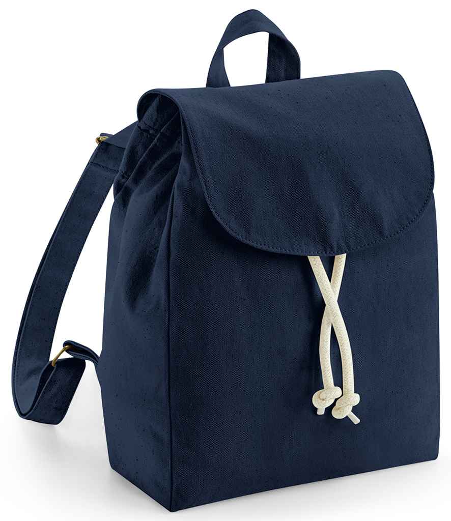 Westford Mill EarthAware Organic Mini Rucksack in ONE French Navy by Westford Mill — Custom branded clothing by Print Press, featuring premium embroidery produced in our specialist print lab in the UK.