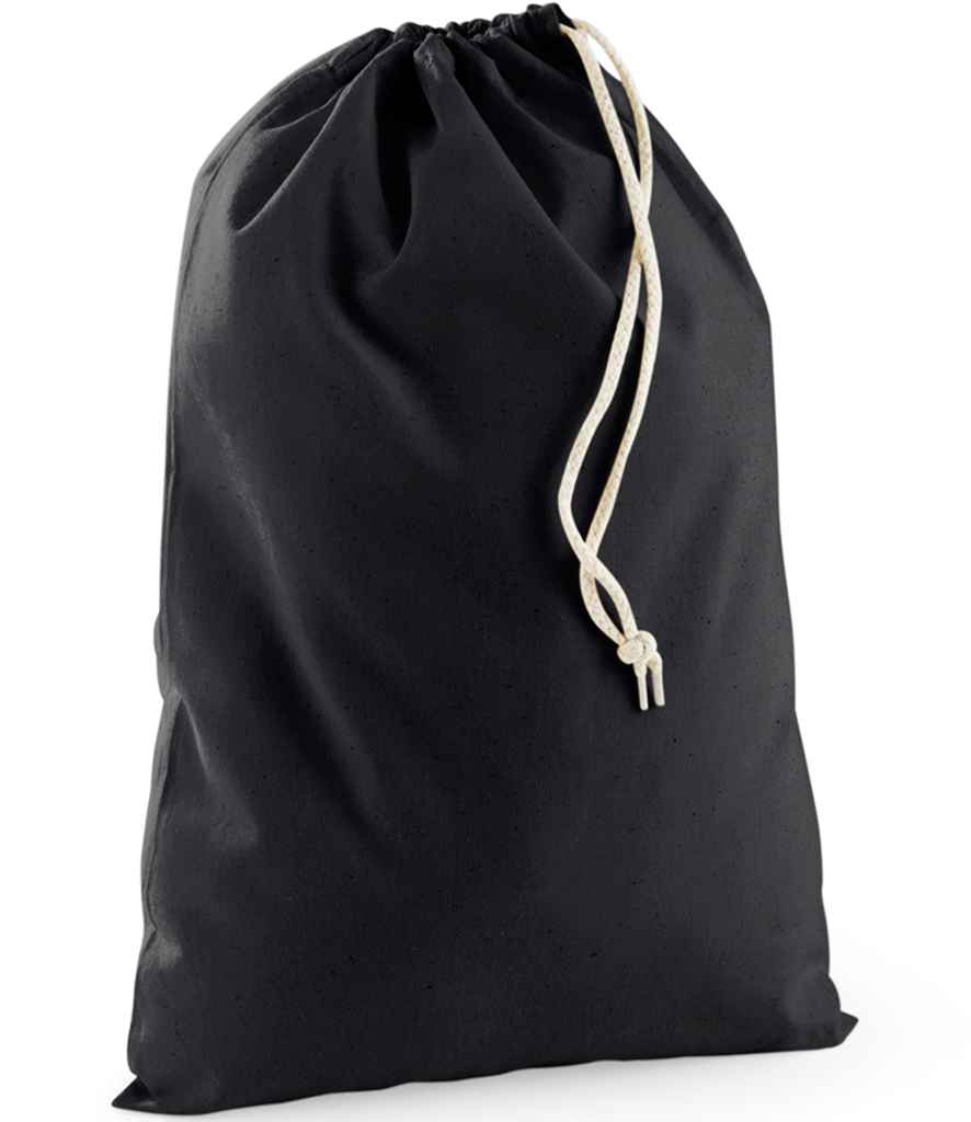 Westford Mill Recycled Cotton Stuff Bag in Black by Westford Mill — Custom branded clothing by Print Press, featuring premium embroidery produced in our specialist print lab in the UK.