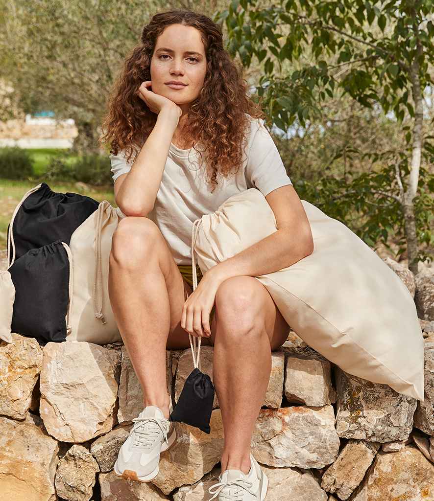 Westford Mill Recycled Cotton Stuff Bag in Natural by Westford Mill — Custom branded clothing by Print Press, featuring premium embroidery produced in our specialist print lab in the UK.