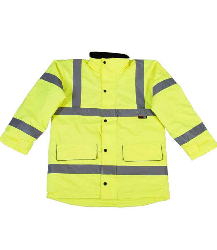 Warrior Nevada Hi-Vis Jacket in by Warrior — Custom branded clothing by Print Press, featuring premium embroidery produced in our specialist print lab in the UK.