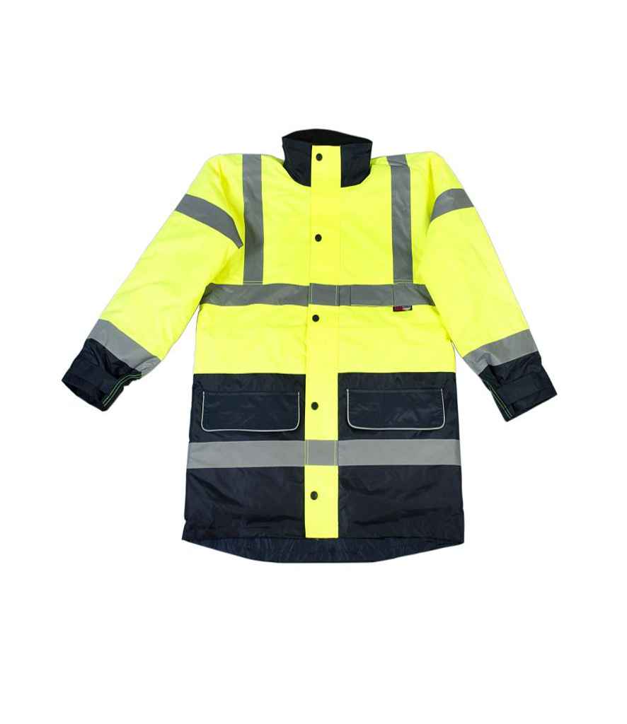 Warrior Denver Hi-Vis Jacket in by Warrior — Custom branded clothing by Print Press, featuring premium embroidery produced in our specialist print lab in the UK.