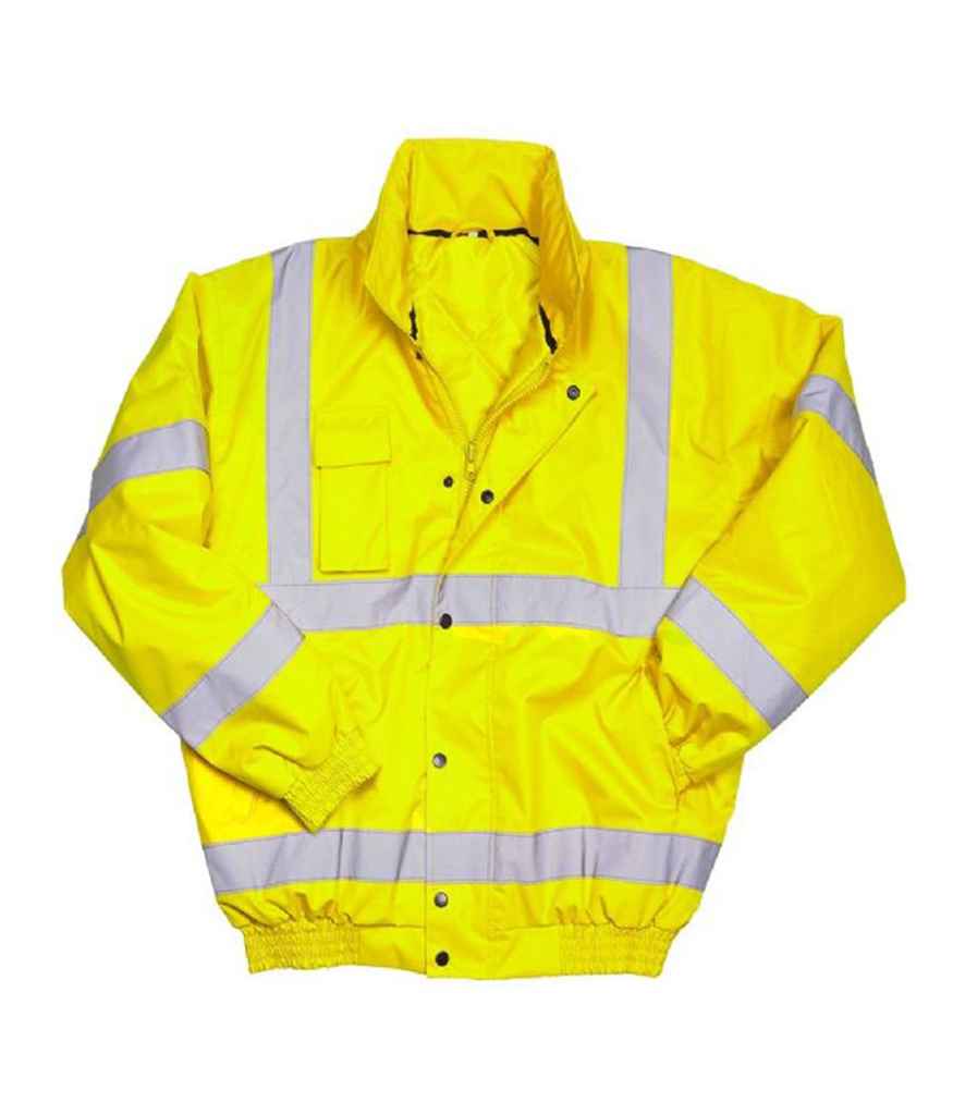 Warrior Tulsa Hi-Vis Bomber Jacket in by Warrior — Custom branded clothing by Print Press, featuring premium embroidery produced in our specialist print lab in the UK.