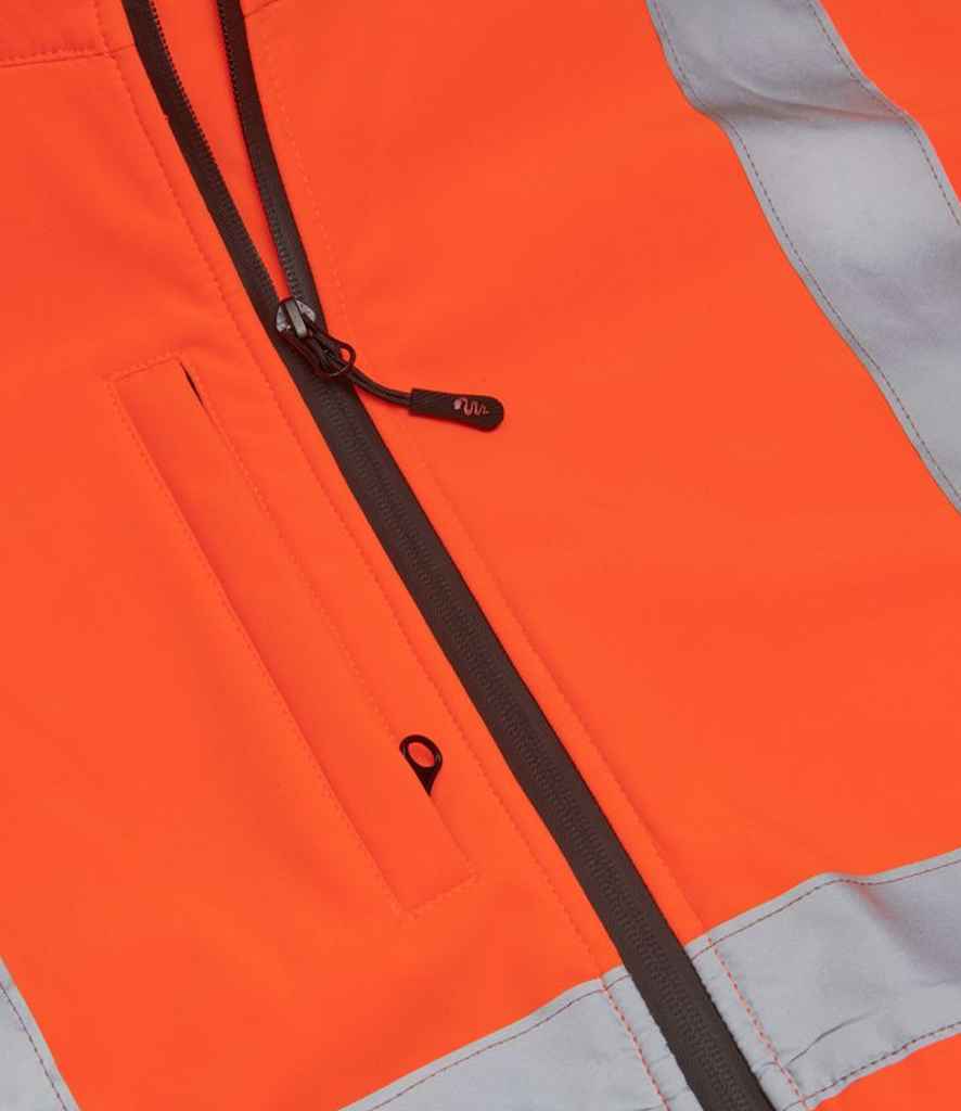 Warrior Hi-Vis Soft Shell Jacket in by Warrior — Custom branded clothing by Print Press, featuring premium embroidery produced in our specialist print lab in the UK.