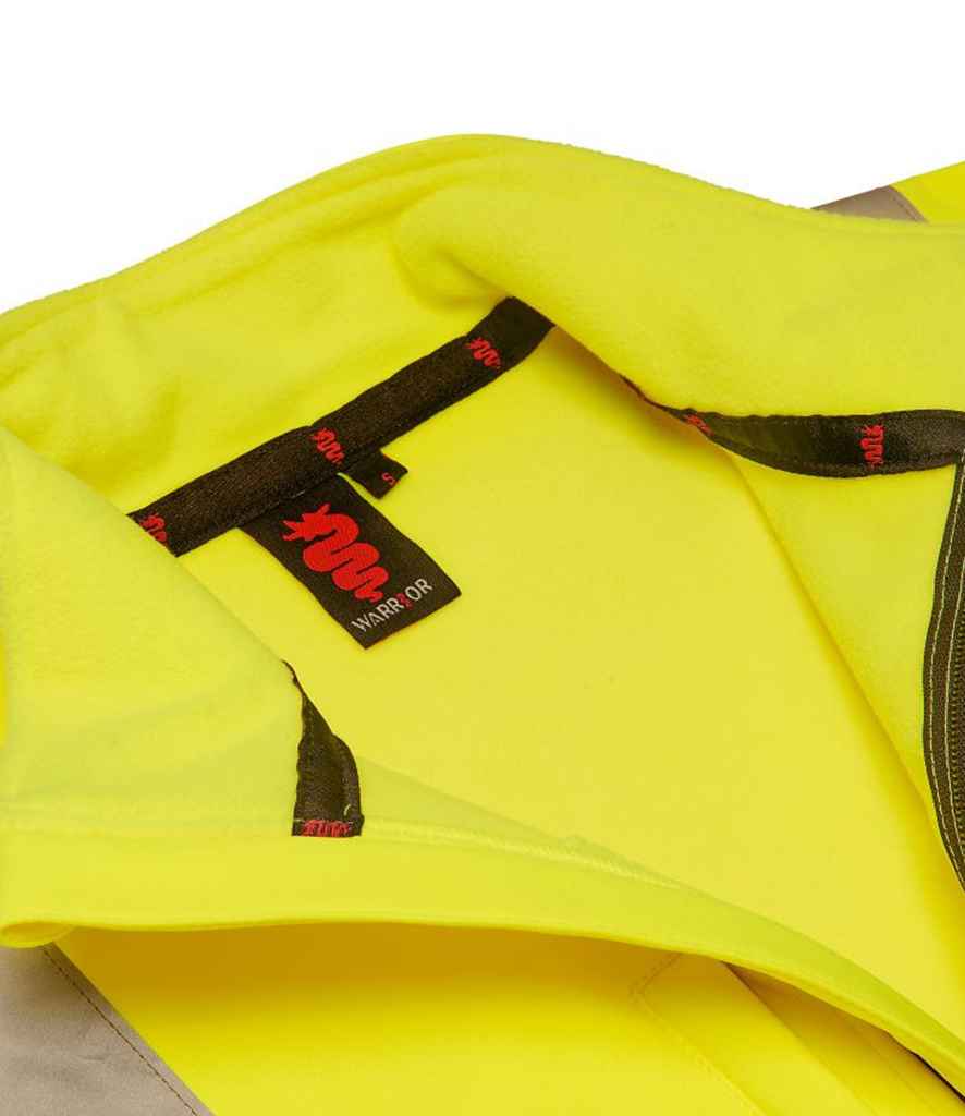 Warrior Hi-Vis Soft Shell Jacket in by Warrior — Custom branded clothing by Print Press, featuring premium embroidery produced in our specialist print lab in the UK.