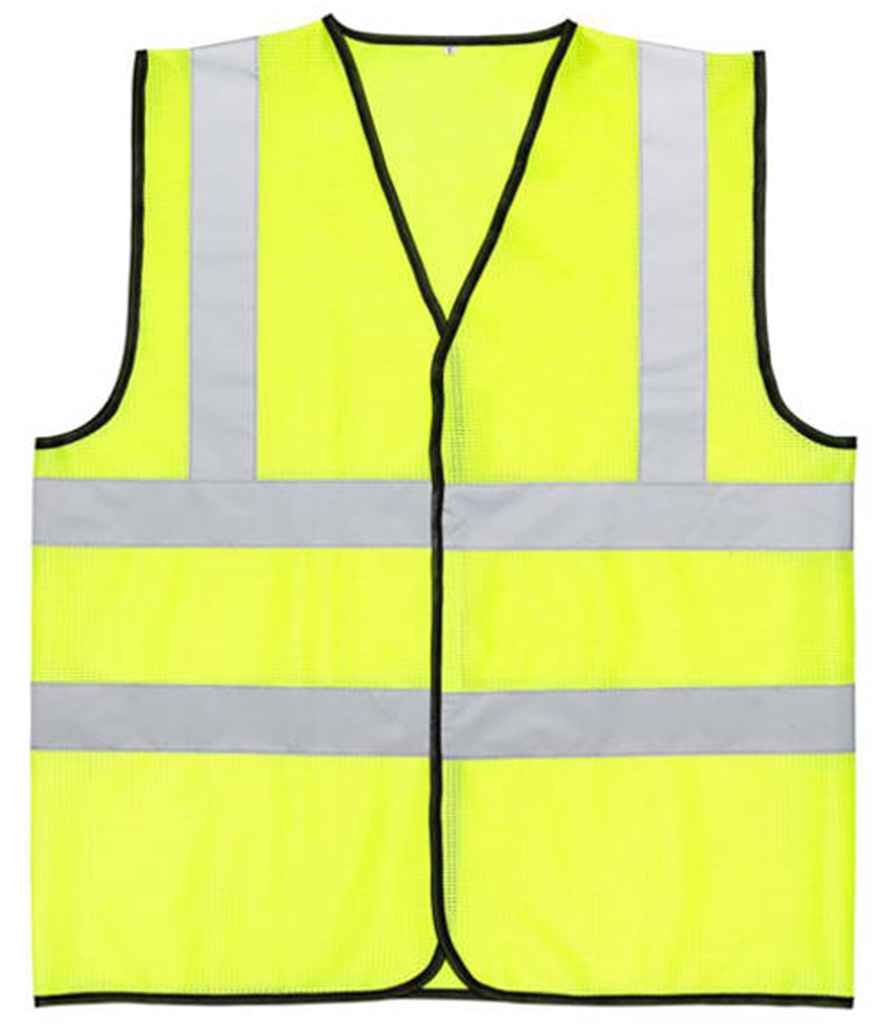 Warrior Hi-Vis Mesh Waistcoat in Fluorescent Yellow by Warrior — Custom branded clothing by Print Press, featuring premium embroidery produced in our specialist print lab in the UK.