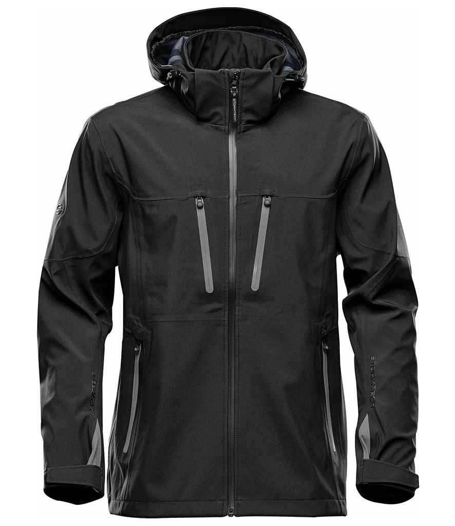 Stormtech Patrol Hooded Soft Shell Jacket in by Stormtech — Custom branded clothing by Print Press, featuring premium embroidery produced in our specialist print lab in the UK.