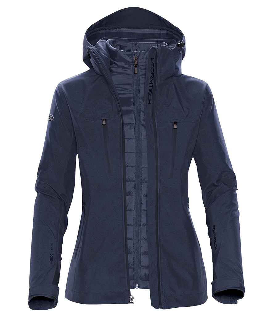 Stormtech Ladies Matrix System 3-in-1 Jacket in Navy Navy by Stormtech — Custom branded clothing by Print Press, featuring premium embroidery produced in our specialist print lab in the UK.