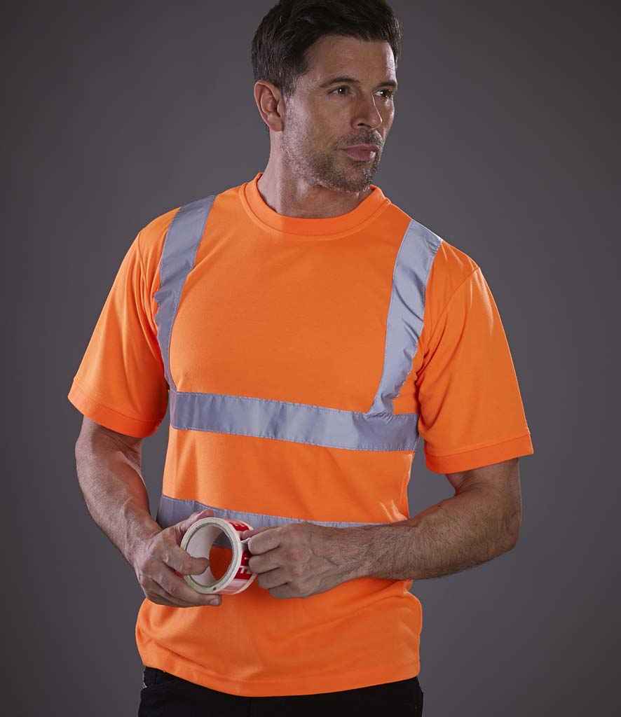 Yoko Hi-Vis Short Sleeve T-Shirt in Orange by Yoko — Custom branded clothing by Print Press, featuring premium embroidery produced in our specialist print lab in the UK.