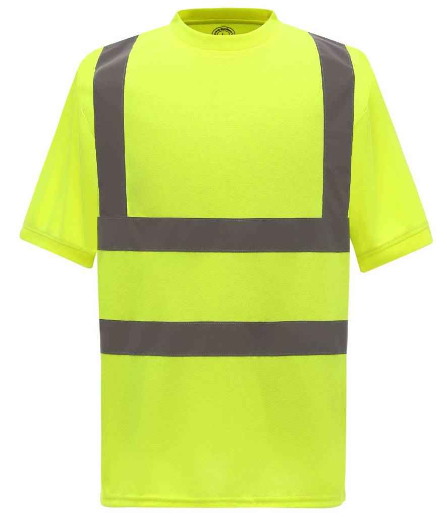 Yoko Hi-Vis Short Sleeve T-Shirt in by Yoko — Custom branded clothing by Print Press, featuring premium embroidery produced in our specialist print lab in the UK.