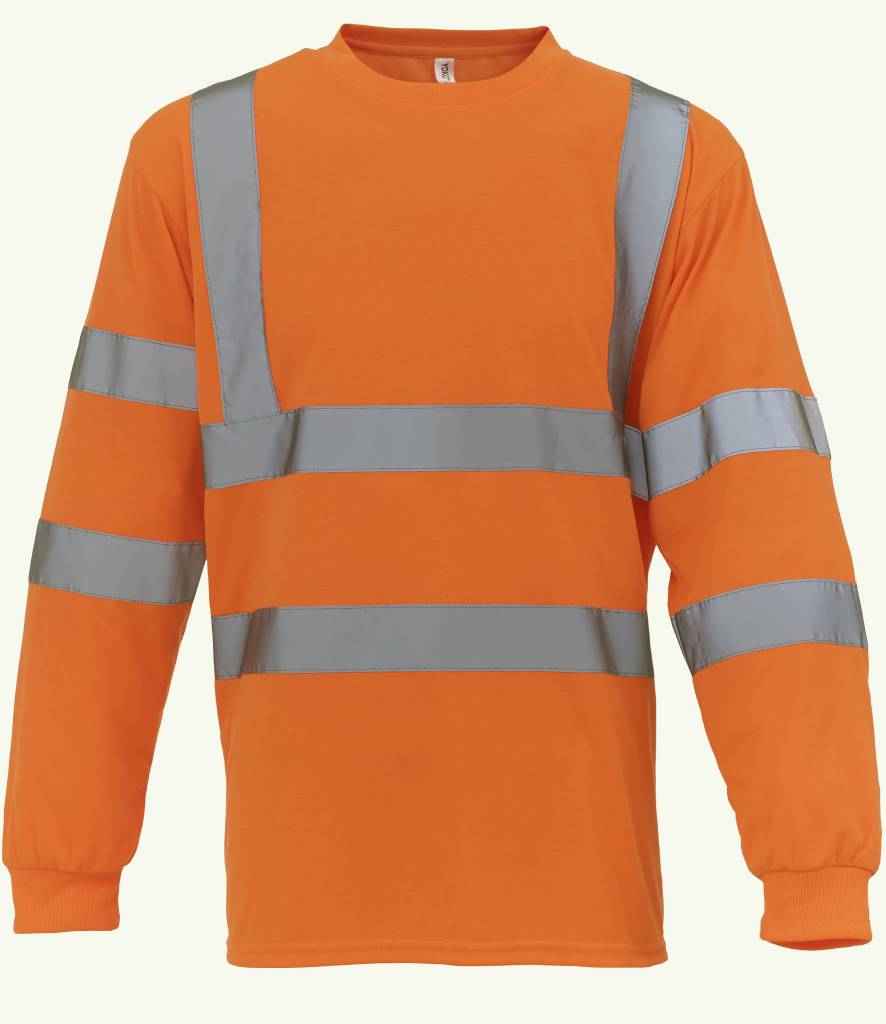 Yoko Hi-Vis Long Sleeve T-Shirt in by Yoko — Custom branded clothing by Print Press, featuring premium embroidery produced in our specialist print lab in the UK.