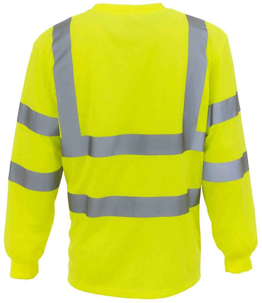 Yoko Hi-Vis Long Sleeve T-Shirt in by Yoko — Custom branded clothing by Print Press, featuring premium embroidery produced in our specialist print lab in the UK.