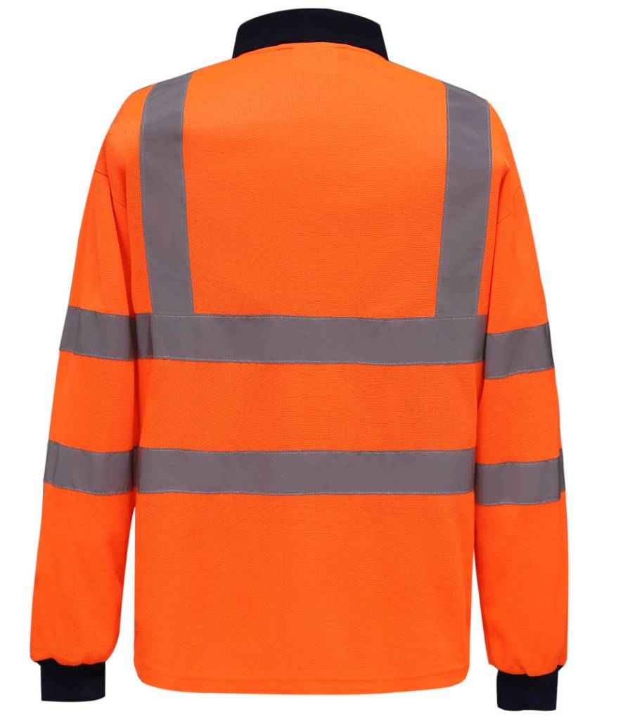 Yoko Hi-Vis Long Sleeve Polo Shirt in by Yoko — Custom branded clothing by Print Press, featuring premium embroidery produced in our specialist print lab in the UK.