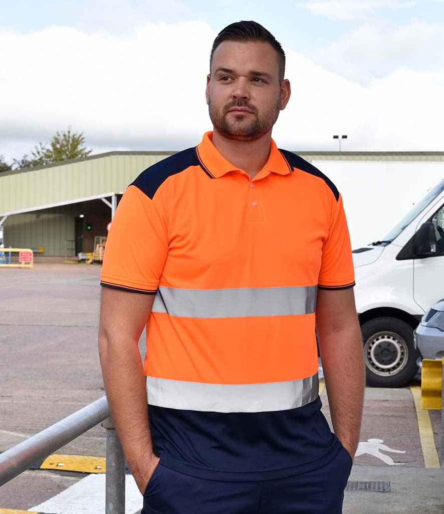 Yoko Two Tone Short Sleeve Polo Shirt in by Yoko — Custom branded clothing by Print Press, featuring premium embroidery produced in our specialist print lab in the UK.