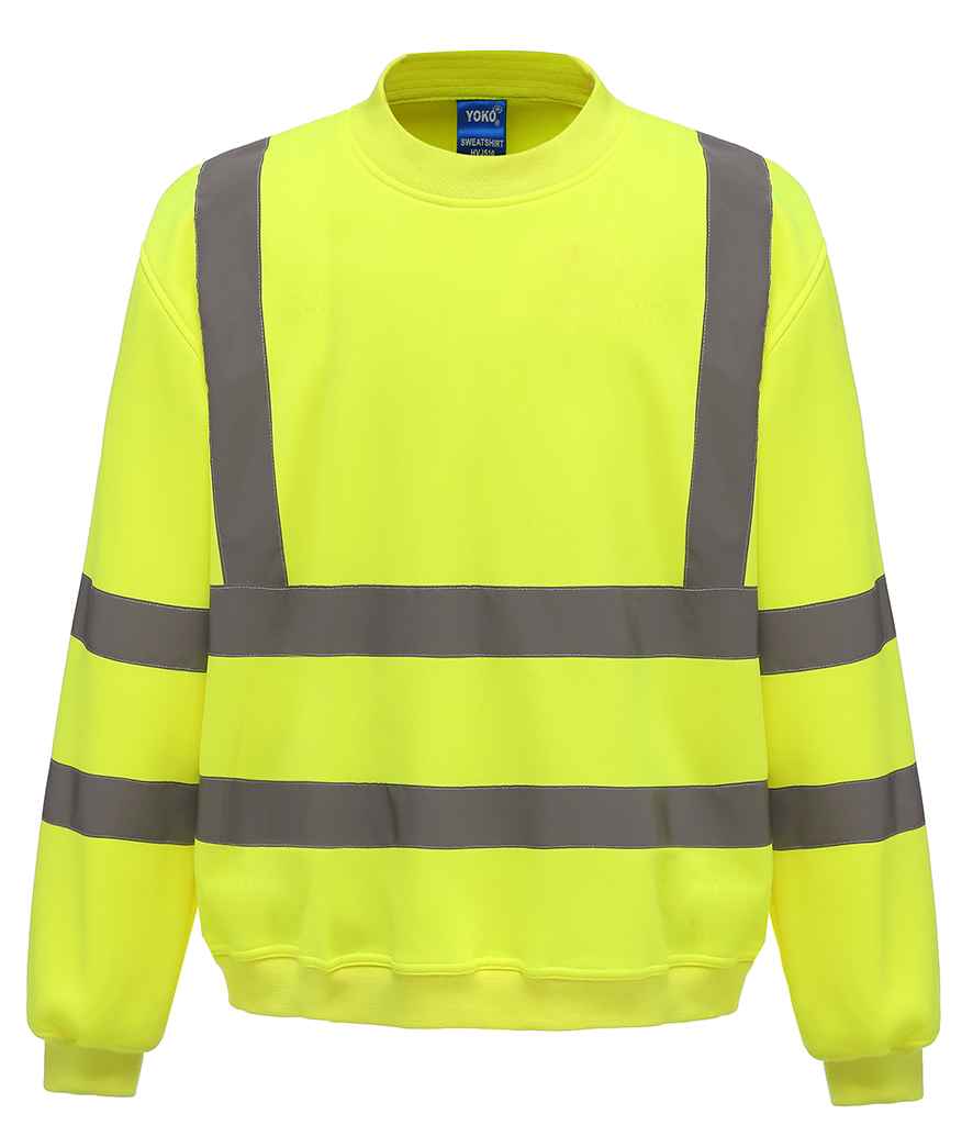 Yoko Hi-Vis Sweatshirt in by Yoko — Custom branded clothing by Print Press, featuring premium embroidery produced in our specialist print lab in the UK.