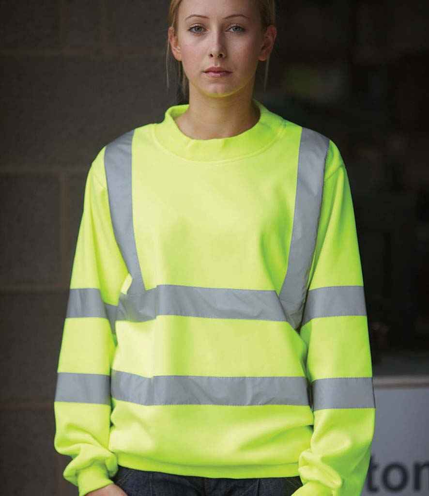 Yoko Hi-Vis Sweatshirt in Yellow by Yoko — Custom branded clothing by Print Press, featuring premium embroidery produced in our specialist print lab in the UK.