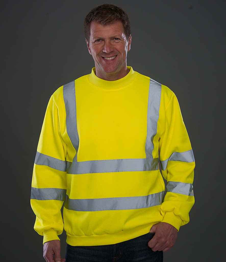 Yoko Hi-Vis Sweatshirt in by Yoko — Custom branded clothing by Print Press, featuring premium embroidery produced in our specialist print lab in the UK.