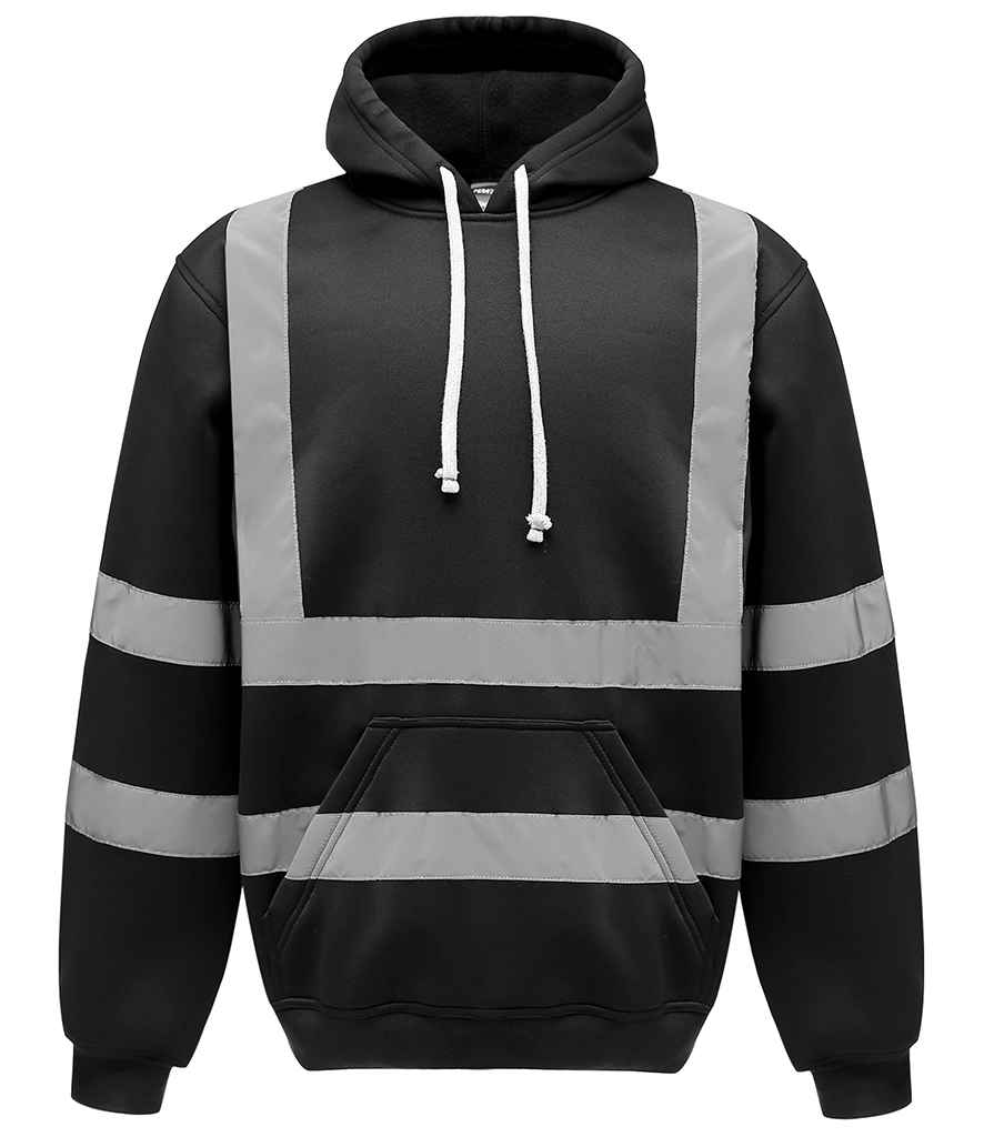 Yoko Hi-Vis Pull Over Hoodie in Black by Yoko — Custom branded clothing by Print Press, featuring premium embroidery produced in our specialist print lab in the UK.