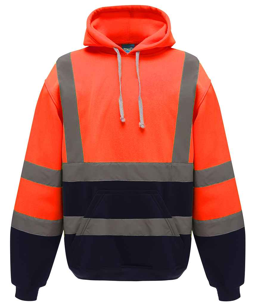 Yoko Hi-Vis Pull Over Hoodie in by Yoko — Custom branded clothing by Print Press, featuring premium embroidery produced in our specialist print lab in the UK.