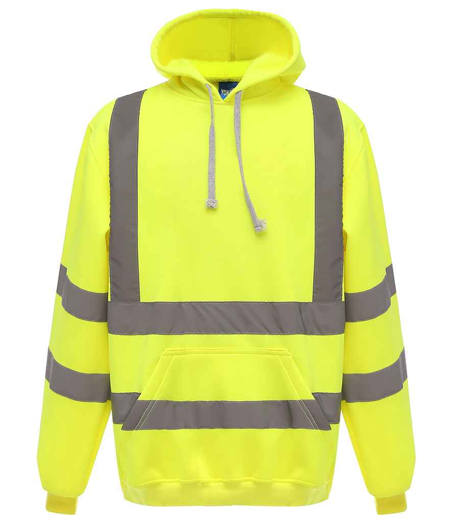 Yoko Hi-Vis Pull Over Hoodie in by Yoko — Custom branded clothing by Print Press, featuring premium embroidery produced in our specialist print lab in the UK.