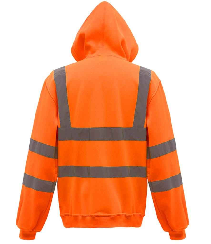 Yoko Hi-Vis Zip Hoodie in by Yoko — Custom branded clothing by Print Press, featuring premium embroidery produced in our specialist print lab in the UK.