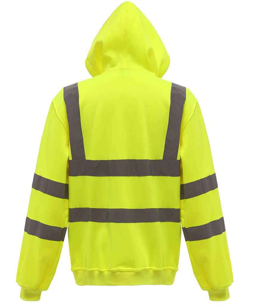 Yoko Hi-Vis Zip Hoodie in by Yoko — Custom branded clothing by Print Press, featuring premium embroidery produced in our specialist print lab in the UK.
