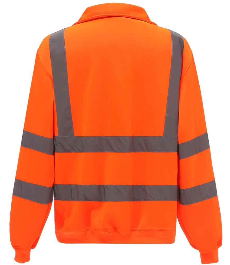 Yoko Hi-Vis Zip Neck Sweatshirt in by Yoko — Custom branded clothing by Print Press, featuring premium embroidery produced in our specialist print lab in the UK.