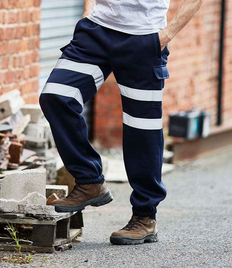 Yoko Hi-Vis Jog Pants in Navy by Yoko — Custom branded clothing by Print Press, featuring premium embroidery produced in our specialist print lab in the UK.