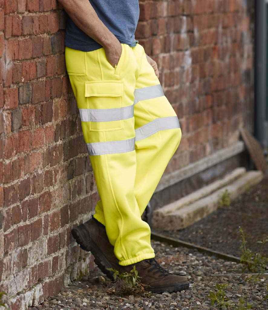 Yoko Hi-Vis Jog Pants in by Yoko — Custom branded clothing by Print Press, featuring premium embroidery produced in our specialist print lab in the UK.