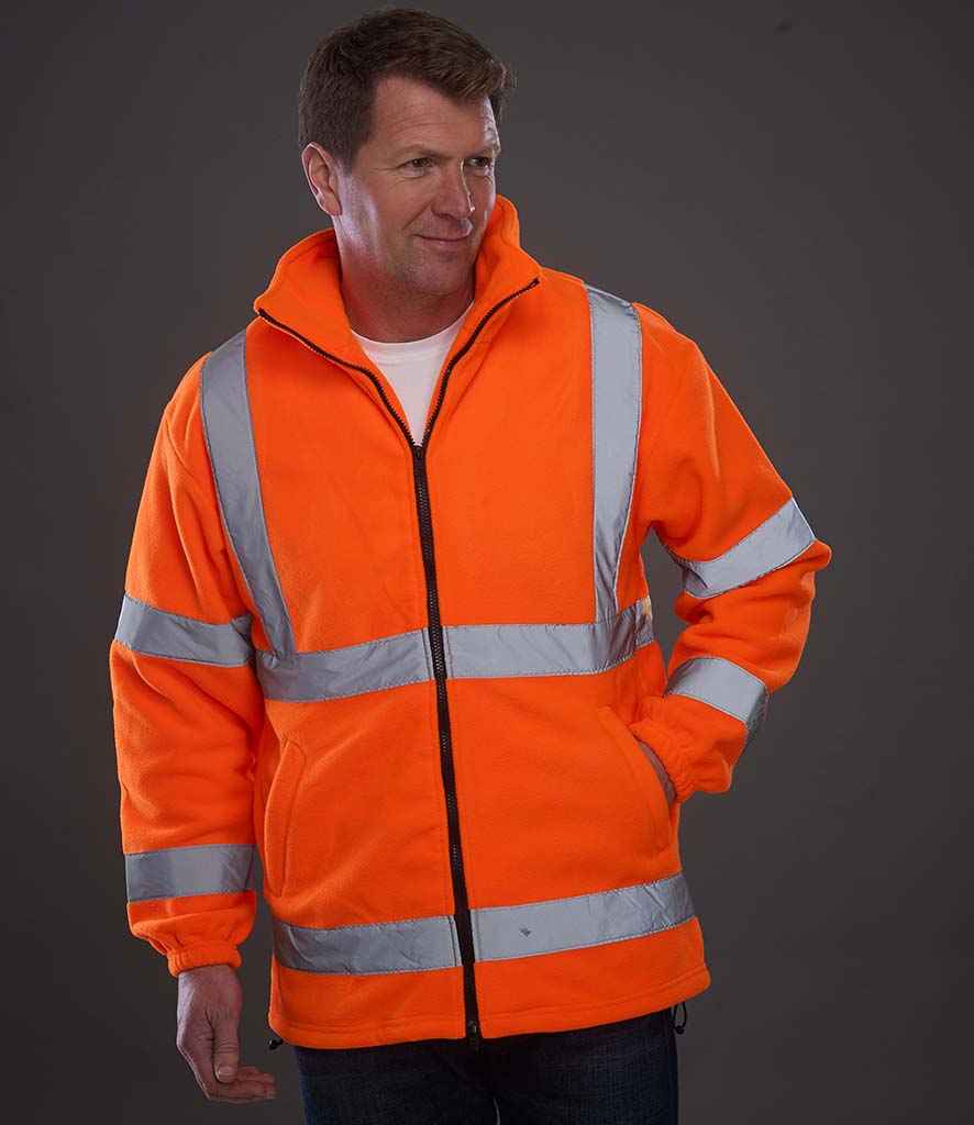 Yoko Hi-Vis Heavyweight Fleece Jacket in Orange by Yoko — Custom branded clothing by Print Press, featuring premium embroidery produced in our specialist print lab in the UK.