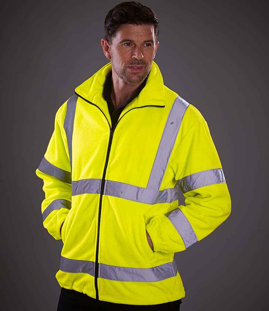 Yoko Hi-Vis Heavyweight Fleece Jacket in Yellow by Yoko — Custom branded clothing by Print Press, featuring premium embroidery produced in our specialist print lab in the UK.