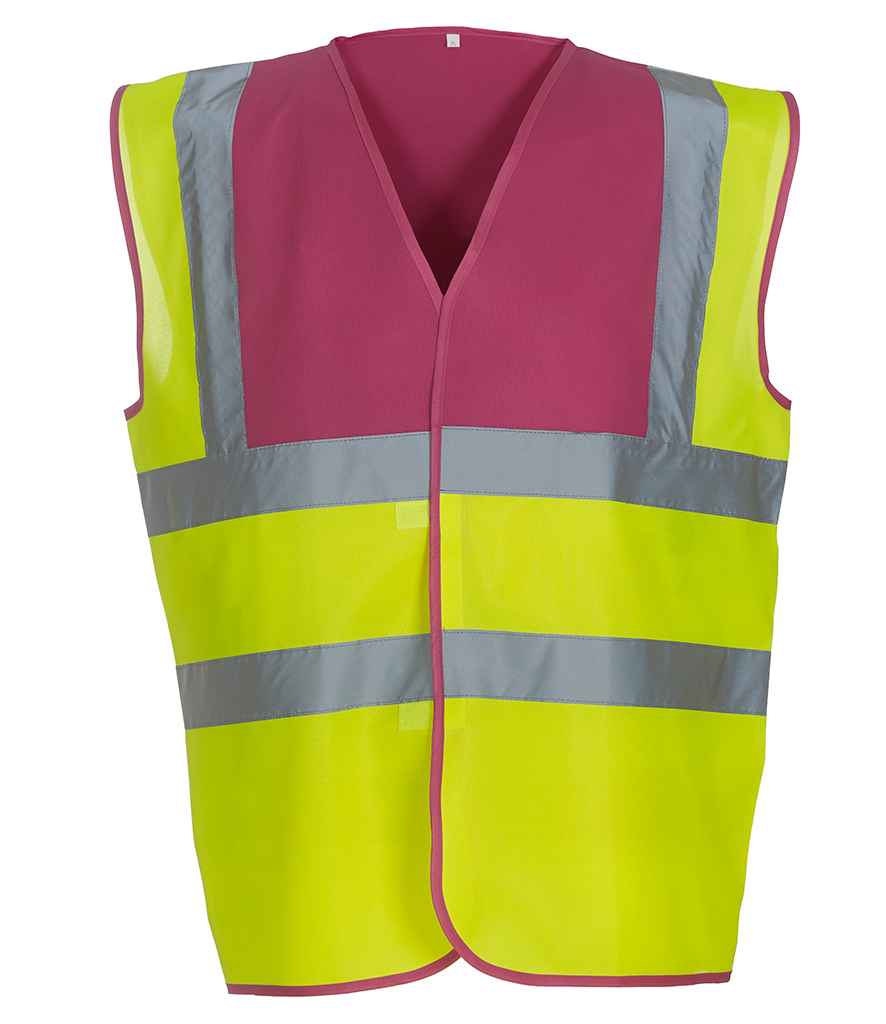 Yoko Hi-Vis Two Band and Braces Waistcoat in by Yoko — Custom branded clothing by Print Press, featuring premium embroidery produced in our specialist print lab in the UK.