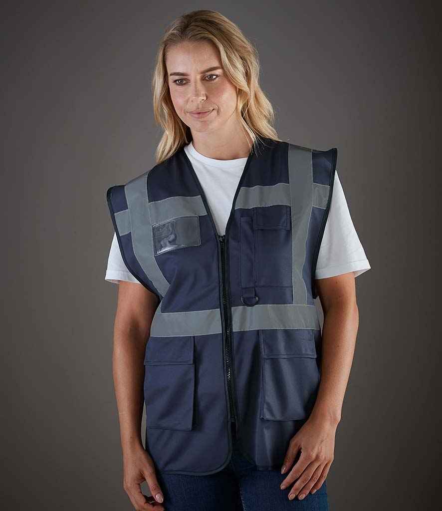 Yoko Executive Waistcoat - (2nd Colours) in Navy by Yoko — Custom branded clothing by Print Press, featuring premium embroidery produced in our specialist print lab in the UK.