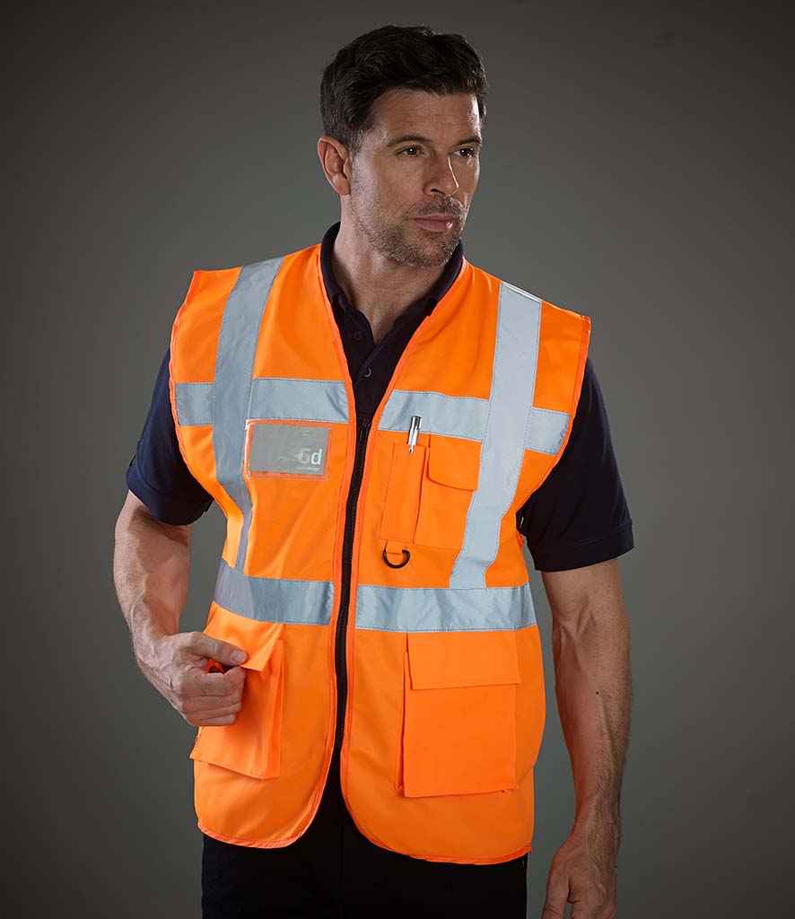 Yoko Executive Waistcoat - (2nd Colours) in Orange by Yoko — Custom branded clothing by Print Press, featuring premium embroidery produced in our specialist print lab in the UK.