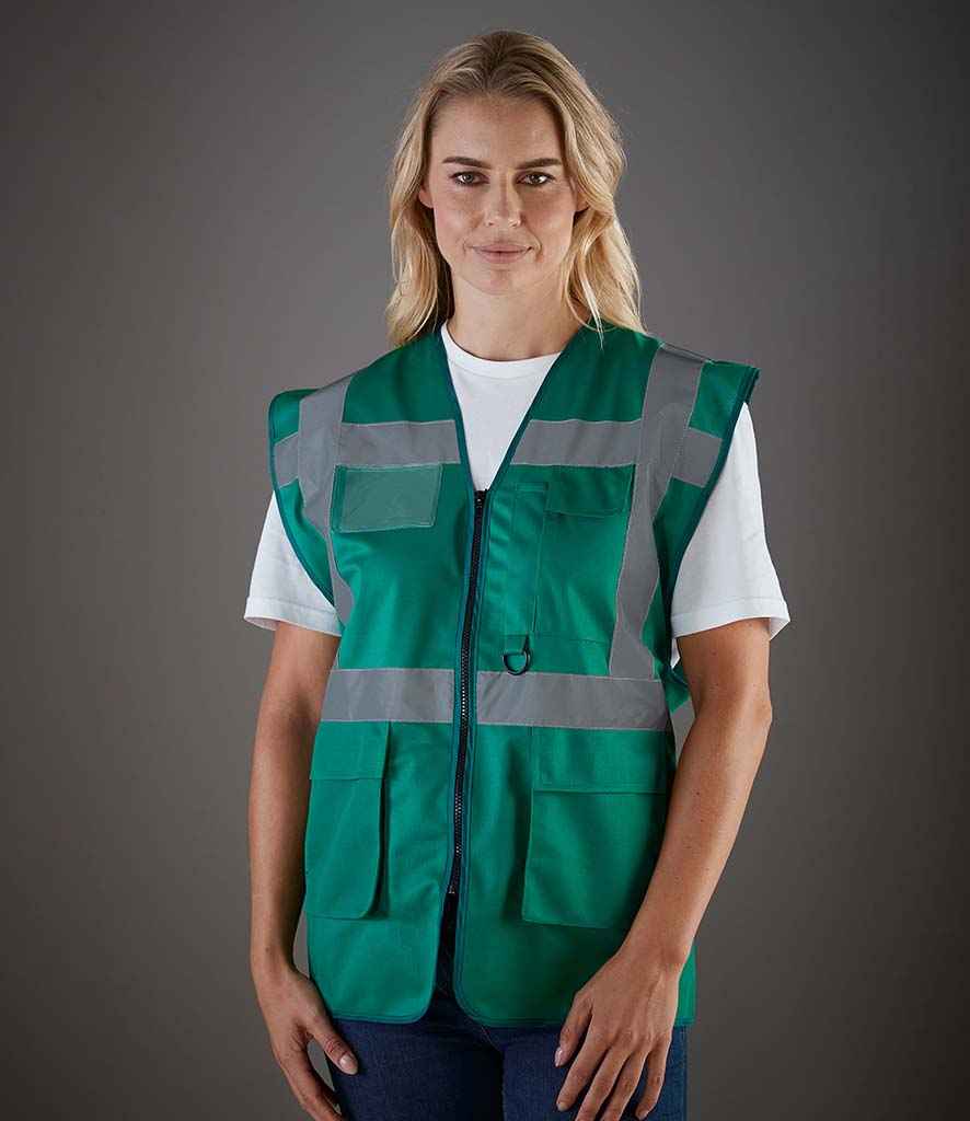 Yoko Executive Waistcoat - (2nd Colours) in Paramedic Green by Yoko — Custom branded clothing by Print Press, featuring premium embroidery produced in our specialist print lab in the UK.
