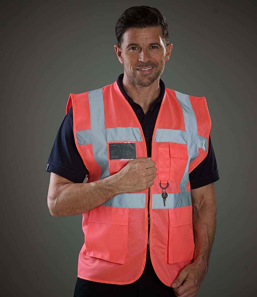 Yoko Executive Waistcoat in Pink by Yoko — Custom branded clothing by Print Press, featuring premium embroidery produced in our specialist print lab in the UK.