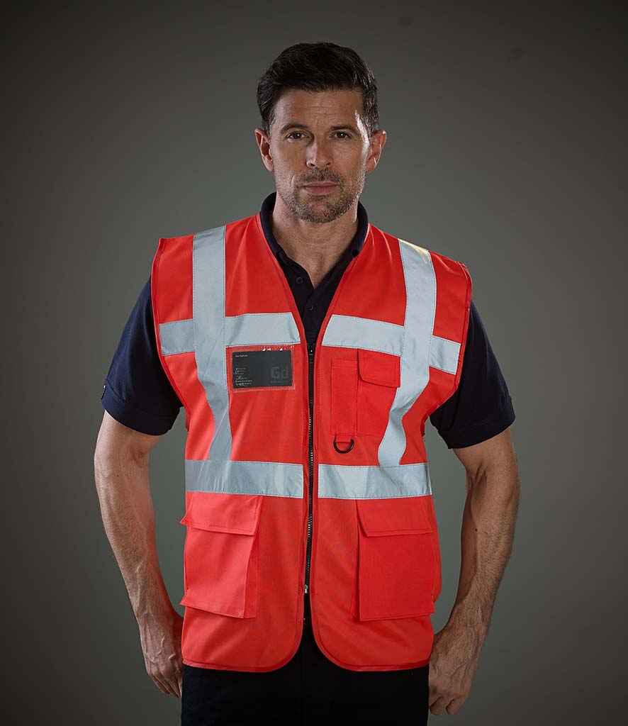 Yoko Executive Waistcoat in Red by Yoko — Custom branded clothing by Print Press, featuring premium embroidery produced in our specialist print lab in the UK.
