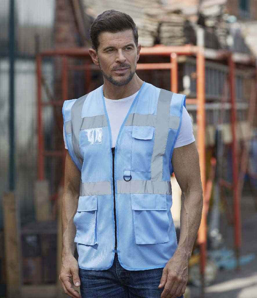 Yoko Executive Waistcoat in Sky Blue by Yoko — Custom branded clothing by Print Press, featuring premium embroidery produced in our specialist print lab in the UK.