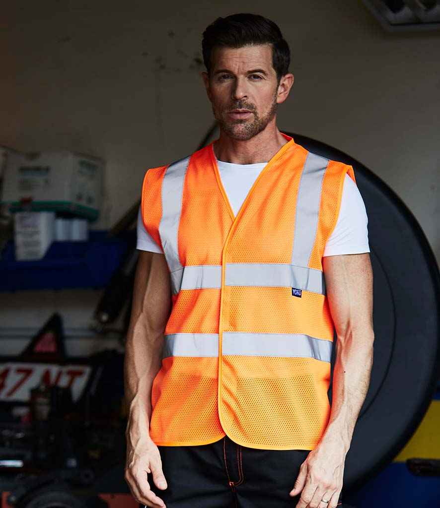 Yoko Top Cool Open Mesh Waistcoat in Lime Green by Yoko — Custom branded clothing by Print Press, featuring premium embroidery produced in our specialist print lab in the UK.