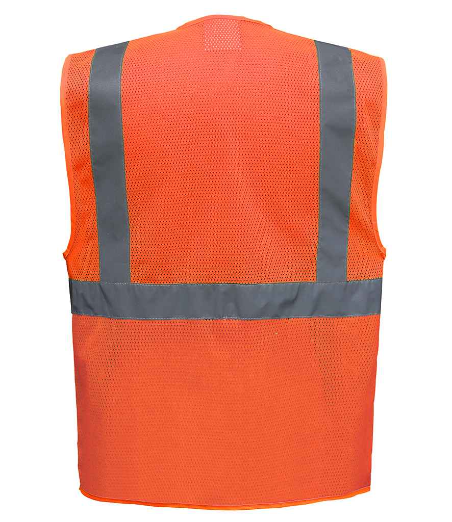 Yoko Hi-Vis Top Cool Open Mesh Executive Waistcoat in by Yoko — Custom branded clothing by Print Press, featuring premium embroidery produced in our specialist print lab in the UK.
