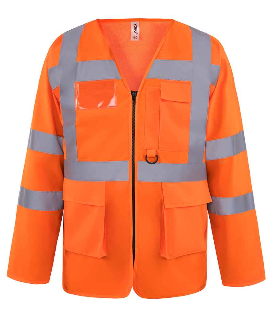 Yoko Hi-Vis Executive Long Sleeve Waistcoat in by Yoko — Custom branded clothing by Print Press, featuring premium embroidery produced in our specialist print lab in the UK.