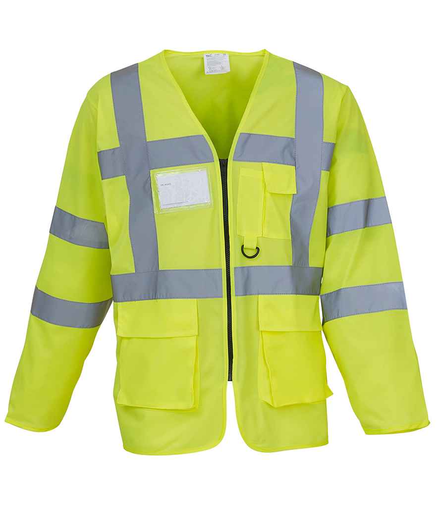 Yoko Hi-Vis Executive Long Sleeve Waistcoat in by Yoko — Custom branded clothing by Print Press, featuring premium embroidery produced in our specialist print lab in the UK.