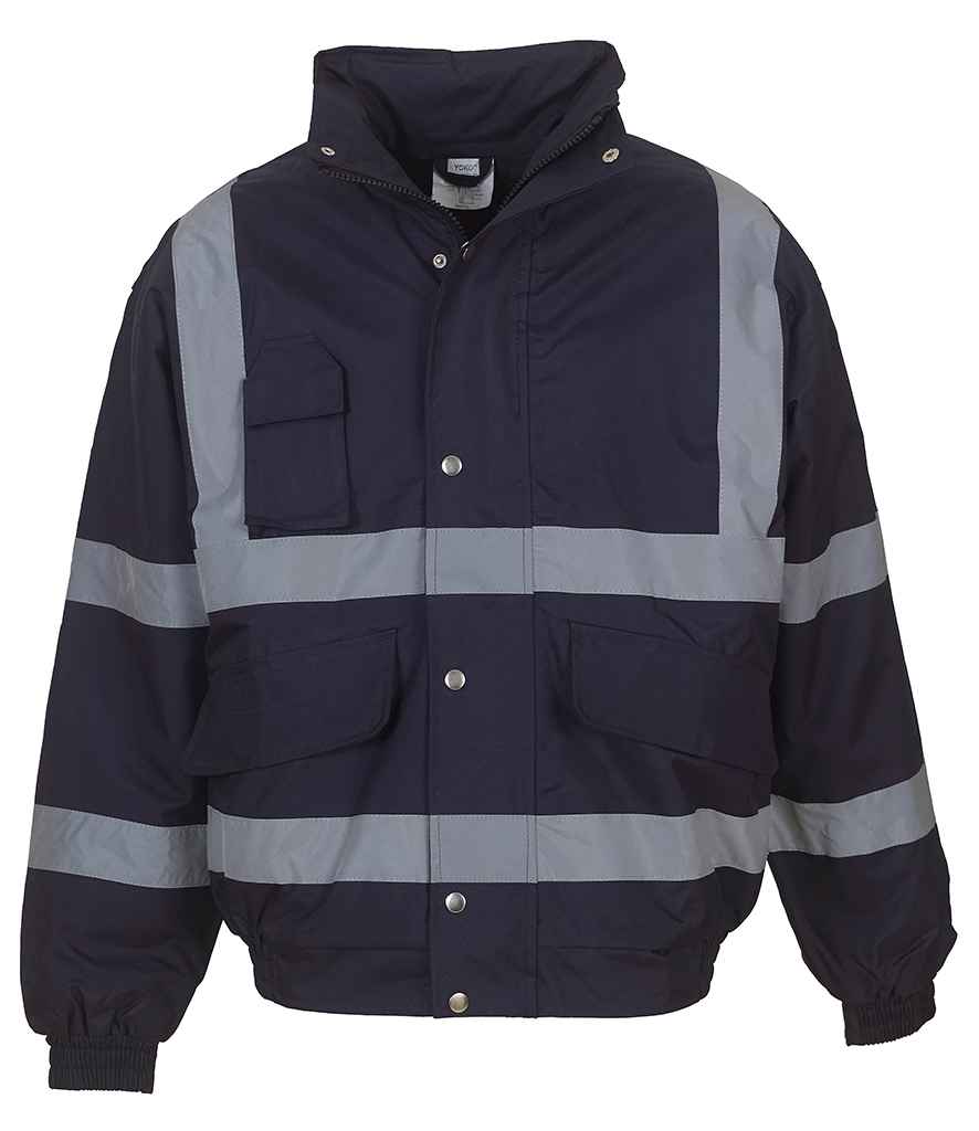 Yoko Hi-Vis Classic Bomber Jacket in by Yoko — Custom branded clothing by Print Press, featuring premium embroidery produced in our specialist print lab in the UK.