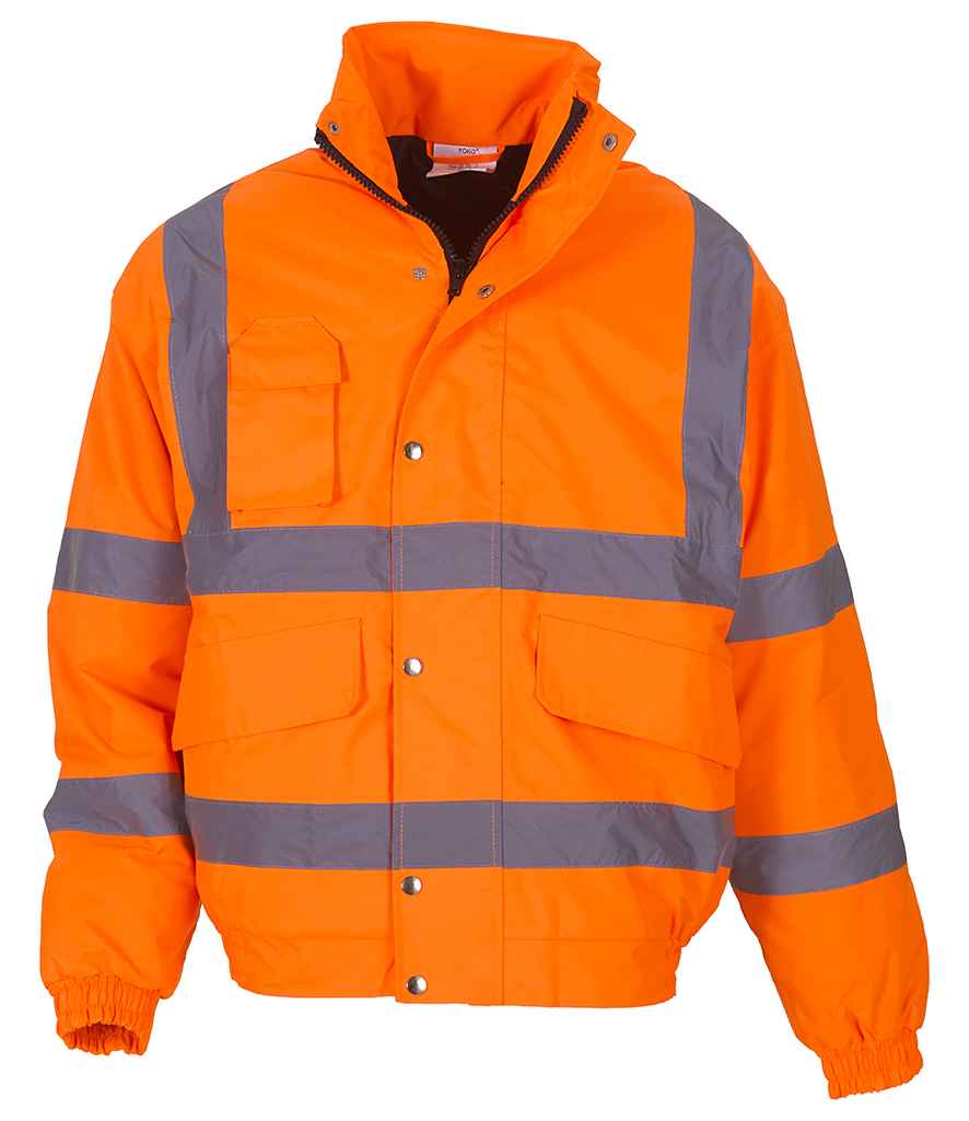 Yoko Hi-Vis Classic Bomber Jacket in by Yoko — Custom branded clothing by Print Press, featuring premium embroidery produced in our specialist print lab in the UK.