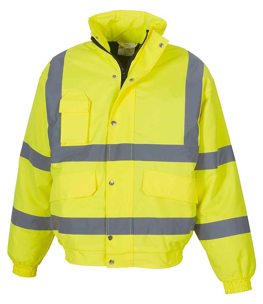 Yoko Hi-Vis Classic Bomber Jacket in by Yoko — Custom branded clothing by Print Press, featuring premium embroidery produced in our specialist print lab in the UK.