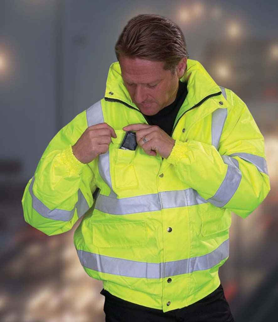Yoko Hi-Vis Classic Bomber Jacket in by Yoko — Custom branded clothing by Print Press, featuring premium embroidery produced in our specialist print lab in the UK.