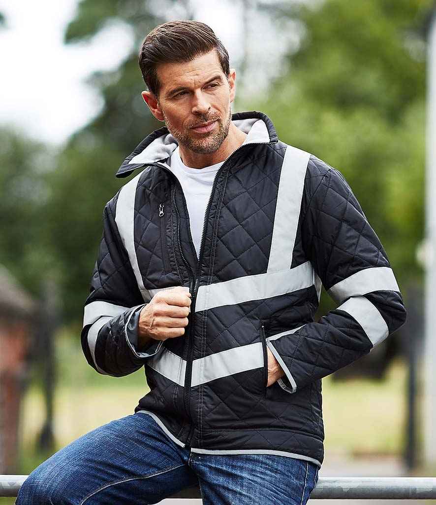 Yoko Hi-Vis Kensington Jacket in Black by Yoko — Custom branded clothing by Print Press, featuring premium embroidery produced in our specialist print lab in the UK.