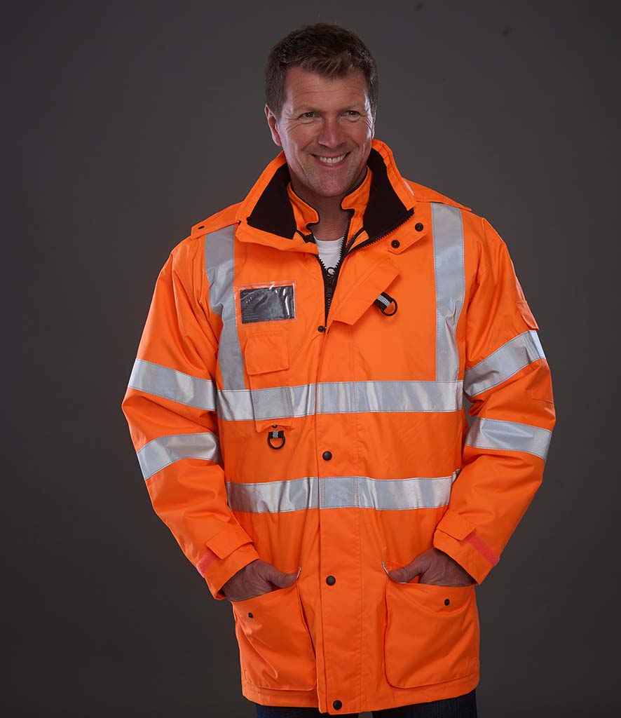 Yoko Hi-Vis Multi-Function 7-in-1 Jacket in by Yoko — Custom branded clothing by Print Press, featuring premium embroidery produced in our specialist print lab in the UK.